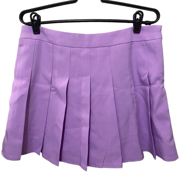 Lilac Purple Tennis Skort Skirt With Box Pleated Side Zip Tennis Preppy Trendy - Picture 5 of 13
